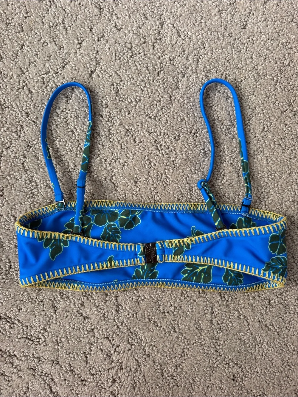 Free People x It’s Now Cool Bandeau Bikini Top Hibiscus Blue Women Size XS NWOT